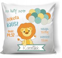 PODUSZKA METRYCZKA prezent CHRZEST roczek urodziny