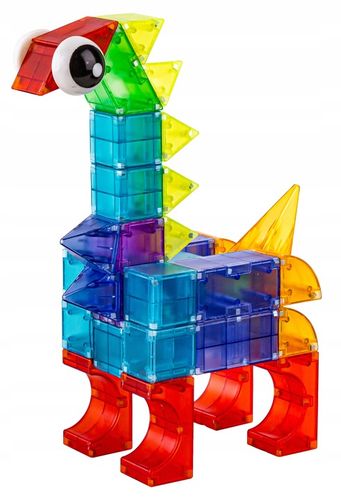 KLOCKI MAGNETYCZNE ŚWIECĄCE KONSTRUKCYJNE Kreatywne Edukacyjne 94 el 3D na Arena.pl