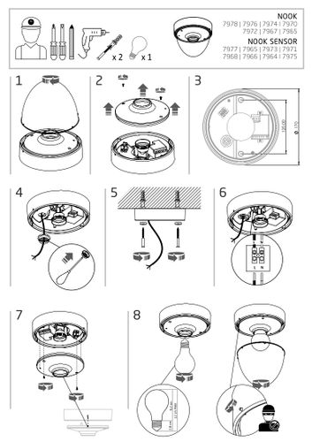 Przysufitowa lampa outdoor NOOK 7976 tarasowy plafon IP44 czarny na Arena.pl
