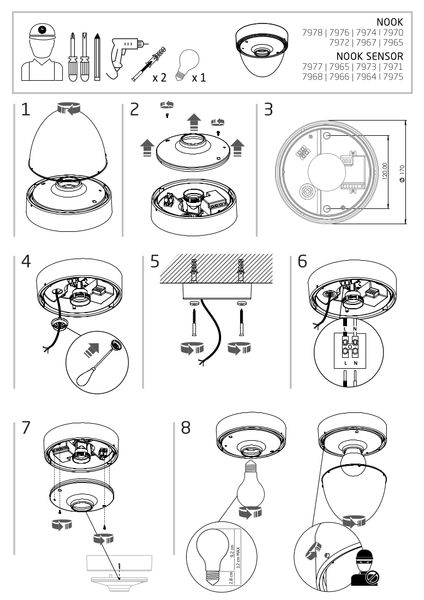 Przysufitowa lampa outdoor NOOK 7976 tarasowy plafon IP44 czarny zdjęcie 4