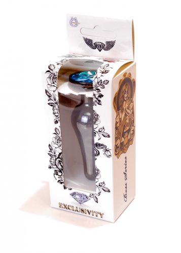 plug jewellery dark silver butt plug  light blue na Arena.pl