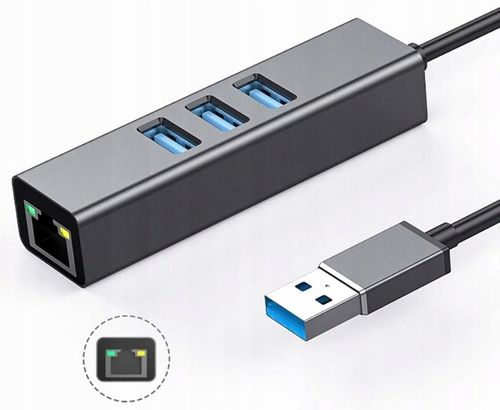 KARTA SIECIOWA HUB USB 3.0 GIGABIT LAN 1000Mb RJ45 na Arena.pl