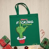 Zielona, świąteczna torba - Merry Fucking Christmas
