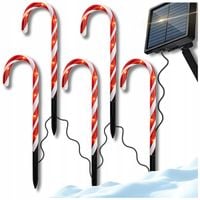 LASKI RÓZGI LAMPKI MIKOŁAJA ŚWIECĄCE SOLARNE OZDOBA ŚWIĄTECZNA 5 SZT 25cm