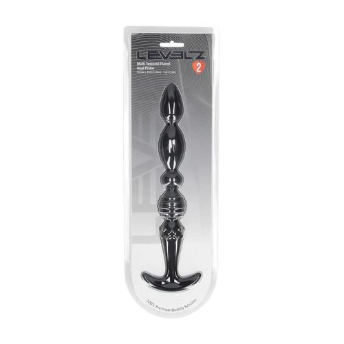 Multi Textured Silicone Flared Anal Probe - Black na Arena.pl