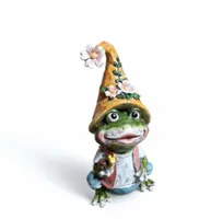 FIGURKA OZDOBA - ŻABA ŻABCIA ZE ŚLIMAKIEM