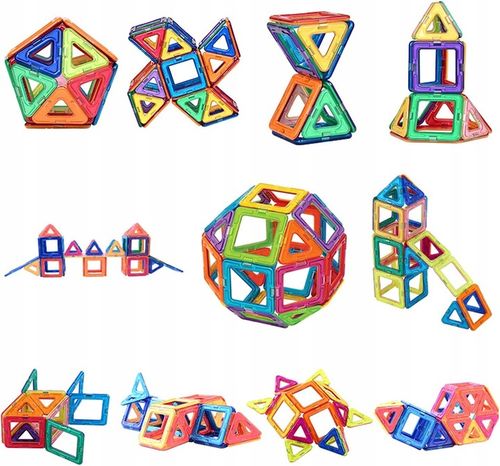 DUŻE KLOCKI MAGNETYCZNE KONSTRUKCYJNE EDUKACYJNE DLA DZIECI 3D 180ELE na Arena.pl