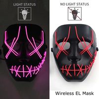 Maska LED neonowa straszna żółta – style 7