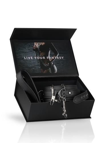 Wiązania-Leather Collar With Nipple Chains na Arena.pl