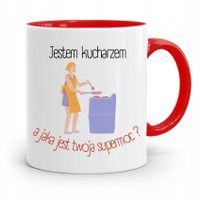 Kubek Czerwony Dla Kucharza Kucharki Supermoc? Z Nadrukiem Ze Zdjęciem