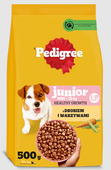 PEDIGREE KARMA SUCHA JUNIOR 500g DRÓB WARZYWA PIES