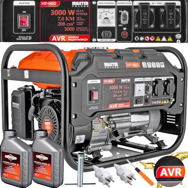 AGREGAT PRĄDOTWÓRCZY 3000W AVR GENERATOR 7KM+2x BRIGGS mp-0652 Majster zdjęcie 1