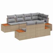 Zestaw Sof na Ogród 7 pcs beżowo-jasnoszary 264 x 154 x 85 cm