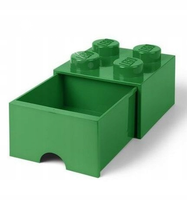 LEGO Pudełko do przechowywania Na klocki zabawki 4 z szufladą ciemnozielone