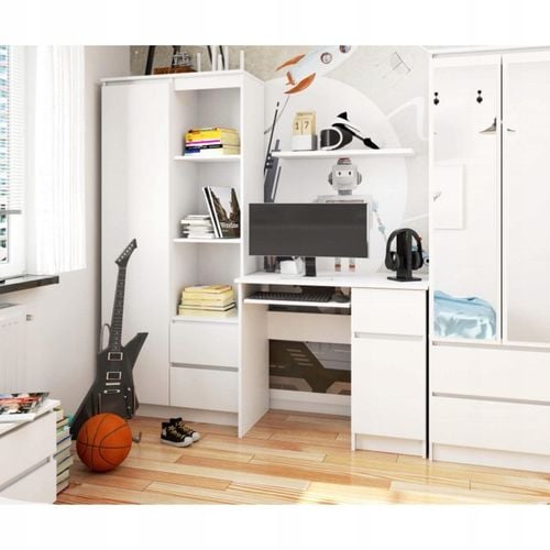 Biurko pod komputer PIKSEL PRAWE białe 90cm AKD na Arena.pl