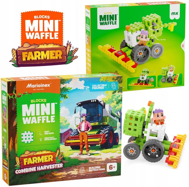 Marioinex klocki WAFFLE mini FARMER - Kombajn, 60 elementów zdjęcie 1