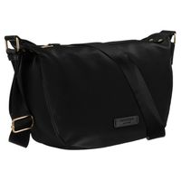 czarna, jednokomorowa listonoszka miejska zawieszona na regulowanym pasku