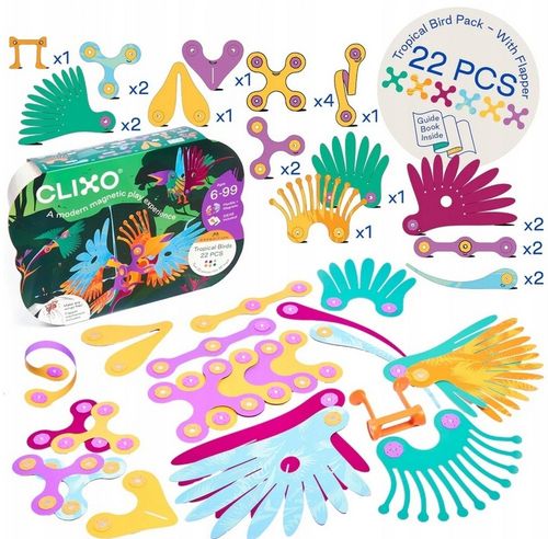 CLIXO CL-0149 Tropikalne Ptaki Kretywne magnetyczne klocki konstrukcyjne na Arena.pl