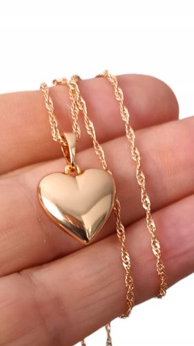 Złoty naszyjnik stal chirurgiczna serce J82 na Arena.pl