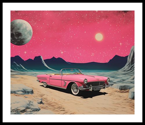Plakat 60x50cm Kabriolet W Kosmosie na Arena.pl