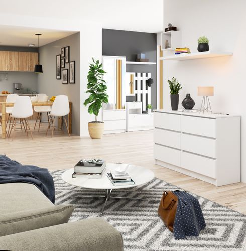 KOMODA K 120 cm 6 SZUFLAD BIAŁA na Arena.pl