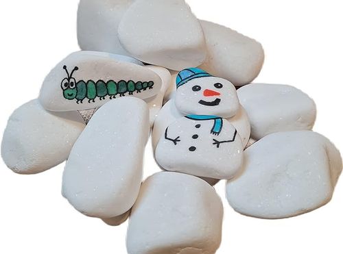 MAŁE kamienie do malowania i sklejania ogrodu białe żwir dekoracyjny ZABAWA na Arena.pl