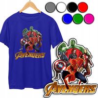 KOSZULKA DZIECIĘCA T-SHIRT Z NADRUKIEM - AVENGERS MARVEL KOLOR - XS 110-116