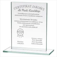 Prezent na urodziny 18,30,40,50 - grawer na szkle STATUŁETKA