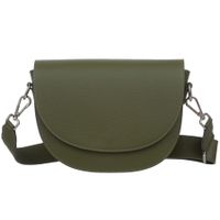 VERA PELLE torebka damska skórzana listonoszka z paskiem V558 oliwkowa