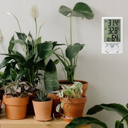 STACJA POGODOWA TERMOMETR ZEWNĘTRZNY HIGROMETR LCD ZEGAR Z SONDĄ na Arena.pl