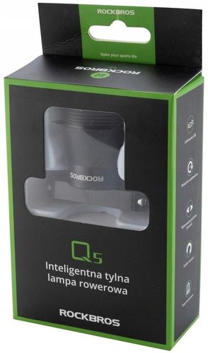 Lampka rowerowa Rockbros Q5 tylna z inteligentnym systemem stop - czarna na Arena.pl