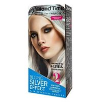 BLOND TIME 2 Rozjaśniacz do włosów do 4 tonów - Blond Silver Effect 135 ml
