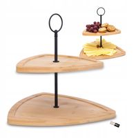 Patera Cadro Patera na ciasto 2 poziomy bambusowa 25 cm
