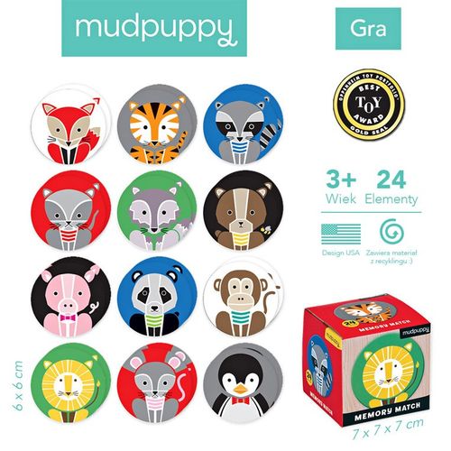 Mudpuppy Gra Mini Memory Geometryczne Zwierzęta na Arena.pl