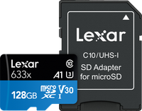 Lexar Karta pamięci 633X microSDHC/SDXC w/adap (V30) R95/W45 128GB