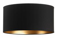 ABAŻUR OKRĄGŁY WALEC TUBA 40cm CZARNY-ZŁOTY E27