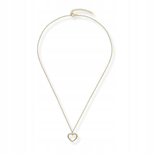 NASZYJNIK SREBRNY POZŁACANY Z MAŁYM SERCEM zdjęcie 2
