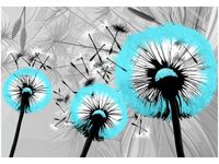 100 70CM OBRAZ PŁÓTNO DMUCHAWCE DELIKATNYM TURKUSIE PŁÓTNO RAMA