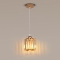 LAMPA SUFITOWA WISZACA E27 ZYRANDOL NOWOCZESNA KRYSZTAŁ ZŁOTA DO SYPIALNIA