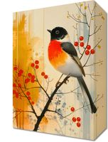 Obraz 20x30cm Jesienny Rudzik