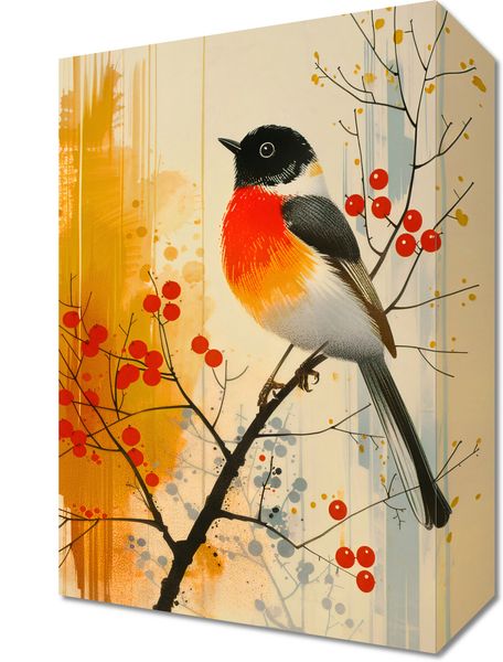 Obraz 20x30cm Jesienny Rudzik zdjęcie 1