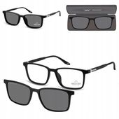 2w1 Okulary +1,50 Plusy do CZYTANIA z NAKŁADKĄ PRZECIWSŁONECZNĄ Polaryzacja