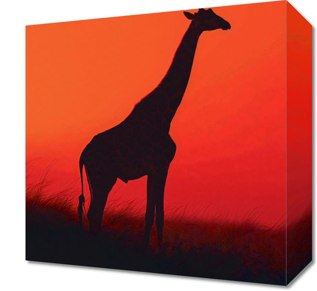 Obraz 30x30cm Żyrafa w Czerni zdjęcie 1