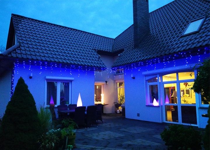 KURTYNA SOPLE 300LED 15m ZEWNĘTRZNE TIMER NIEBIESK zdjęcie 12