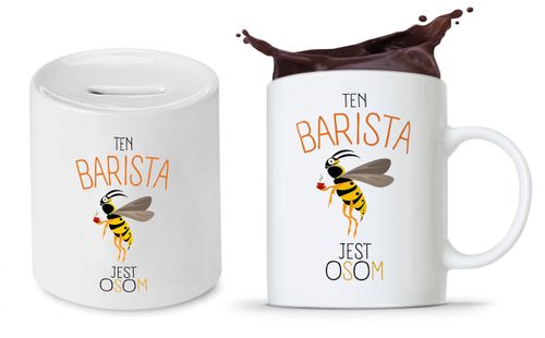 Zestaw Skarbonka + Kubek Dla Baristy Prezent Z Nadrukiem Ze Zdjęciem na Arena.pl