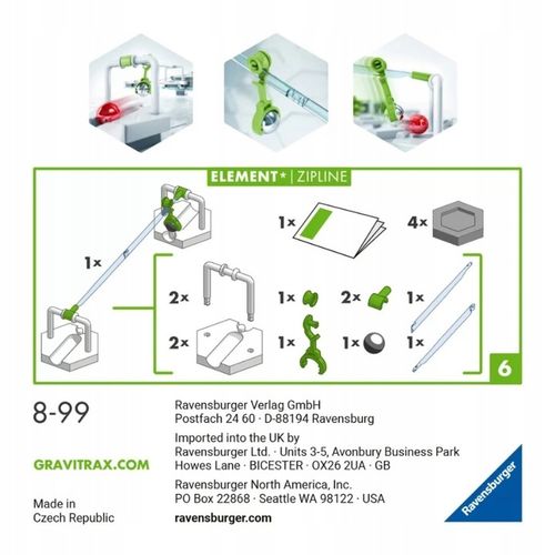 RAVENSBURGER GRAVITRAX MOST LINOWY ZIPLINE DODATEK DO TORÓW KULKOWYCH 8+ na Arena.pl