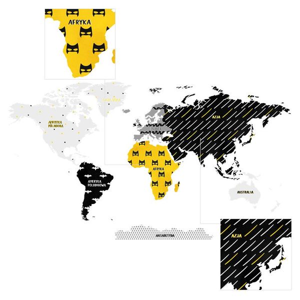 Naklejka Mapa Świata Superbohater DK330 L zdjęcie 4
