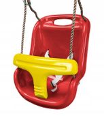 huśtawka kubełkowa Fun - czerwono-żółty