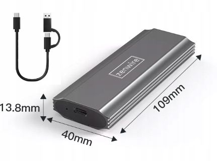 Obudowa na dysk SSD NVME SATA PCIe M.2 USB-C HUB Adapter Kieszeń dysku M2 na Arena.pl