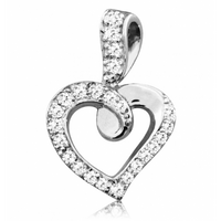 SREBRNY WISIOREK SERDUSZKO Z CYRKONIAMI SREBRO PRÓBY 925